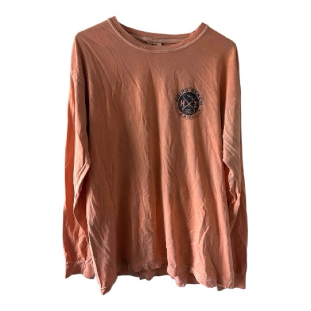 Comfort Colors L Peach Long Sleeve Tee Light Bleach Dye